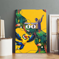 Personalized Brazil Soccer Canvas Wall Art Toucan Football Mascot - Christ the Redeemer - Tropical Floral
