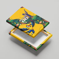 Personalized Brazil Soccer Canvas Wall Art Toucan Football Mascot - Christ the Redeemer - Tropical Floral