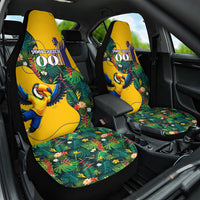 Personalized Brazil Soccer Car Seat Cover Toucan Football Mascot - Christ the Redeemer - Tropical Floral