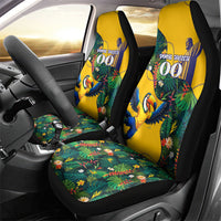 Personalized Brazil Soccer Car Seat Cover Toucan Football Mascot - Christ the Redeemer - Tropical Floral