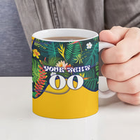 Personalized Brazil Soccer Ceramic Mug Toucan Football Mascot - Christ the Redeemer - Tropical Floral