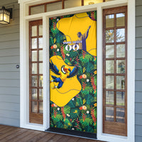 Personalized Brazil Soccer Door Cover Toucan Football Mascot - Christ the Redeemer - Tropical Floral