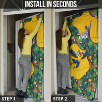 Personalized Brazil Soccer Door Cover Toucan Football Mascot - Christ the Redeemer - Tropical Floral