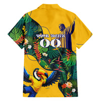 Personalized Brazil Soccer Hawaiian Shirt Toucan Football Mascot - Christ the Redeemer - Tropical Floral