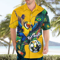 Personalized Brazil Soccer Hawaiian Shirt Toucan Football Mascot - Christ the Redeemer - Tropical Floral