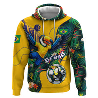 Personalized Brazil Soccer Hoodie Toucan Football Mascot - Christ the Redeemer - Tropical Floral