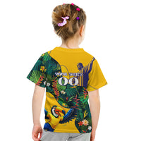 Personalized Brazil Soccer Kid T Shirt Toucan Football Mascot - Christ the Redeemer - Tropical Floral