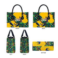 Personalized Brazil Soccer Leather Bag Toucan Football Mascot - Christ the Redeemer - Tropical Floral