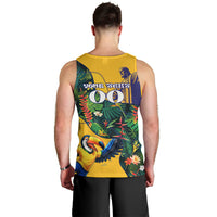 Personalized Brazil Soccer Men Tank Top Toucan Football Mascot - Christ the Redeemer - Tropical Floral