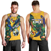 Personalized Brazil Soccer Men Tank Top Toucan Football Mascot - Christ the Redeemer - Tropical Floral