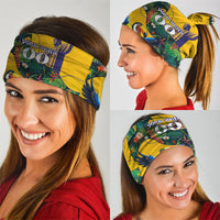 Personalized Brazil Soccer Neck Gaiter Toucan Football Mascot - Christ the Redeemer - Tropical Floral