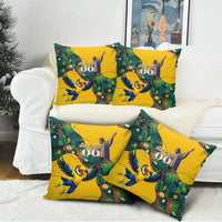 Personalized Brazil Soccer Pillow Cover Toucan Football Mascot - Christ the Redeemer - Tropical Floral