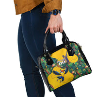 Personalized Brazil Soccer Shoulder Handbag Toucan Football Mascot - Christ the Redeemer - Tropical Floral