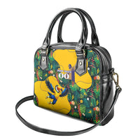 Personalized Brazil Soccer Shoulder Handbag Toucan Football Mascot - Christ the Redeemer - Tropical Floral