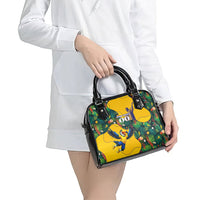 Personalized Brazil Soccer Shoulder Handbag Toucan Football Mascot - Christ the Redeemer - Tropical Floral