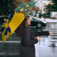 Personalized Brazil Soccer Umbrella Toucan Football Mascot - Christ the Redeemer - Tropical Floral