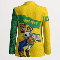 Personalized Brazil Soccer Blazer Jaguar Football Mascot - National Flag and Floral Accents