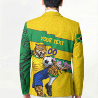 Personalized Brazil Soccer Blazer Jaguar Football Mascot - National Flag and Floral Accents