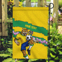 Personalized Brazil Soccer Garden Flag Jaguar Football Mascot - National Flag and Floral Accents