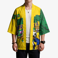 Personalized Brazil Soccer Kimono Jaguar Football Mascot - National Flag and Floral Accents
