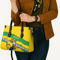 Personalized Brazil Soccer Leather Bag Jaguar Football Mascot - National Flag and Floral Accents