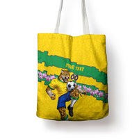 Personalized Brazil Soccer Tote Bag Jaguar Football Mascot - National Flag and Floral Accents