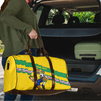 Personalized Brazil Soccer Travel Bag Jaguar Football Mascot - National Flag and Floral Accents