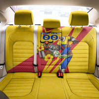 Personalized Colombia Football Vulture Mascot Back Car Seat Cover Vibrant Barranquilla Carnival Style - Vueltiao Hat And Accordion