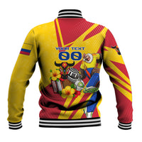 Personalized Colombia Football Vulture Mascot Baseball Jacket Vibrant Barranquilla Carnival Style - Vueltiao Hat And Accordion
