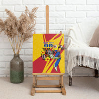Personalized Colombia Football Vulture Mascot Canvas Wall Art Vibrant Barranquilla Carnival Style - Vueltiao Hat And Accordion