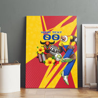 Personalized Colombia Football Vulture Mascot Canvas Wall Art Vibrant Barranquilla Carnival Style - Vueltiao Hat And Accordion