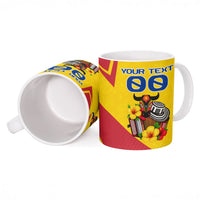 Personalized Colombia Football Vulture Mascot Ceramic Mug Vibrant Barranquilla Carnival Style - Vueltiao Hat And Accordion