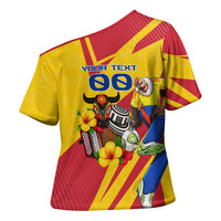 Personalized Colombia Football Vulture Mascot Cross Shoulder Shirt Vibrant Barranquilla Carnival Style - Vueltiao Hat And Accordion