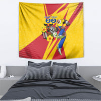Personalized Colombia Football Vulture Mascot Tapestry Vibrant Barranquilla Carnival Style - Vueltiao Hat And Accordion