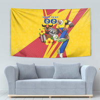 Personalized Colombia Football Vulture Mascot Tapestry Vibrant Barranquilla Carnival Style - Vueltiao Hat And Accordion
