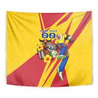 Personalized Colombia Football Vulture Mascot Tapestry Vibrant Barranquilla Carnival Style - Vueltiao Hat And Accordion