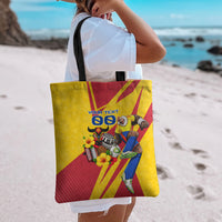 Personalized Colombia Football Vulture Mascot Tote Bag Vibrant Barranquilla Carnival Style - Vueltiao Hat And Accordion