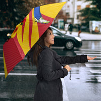 Personalized Colombia Football Vulture Mascot Umbrella Vibrant Barranquilla Carnival Style - Vueltiao Hat And Accordion