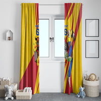 Personalized Colombia Football Vulture Mascot Window Curtain Vibrant Barranquilla Carnival Style - Vueltiao Hat And Accordion