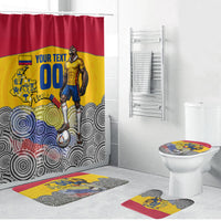 Personalized Colombia Football Bathroom Set Vulture Mascot Sombrero Vueltiao Map