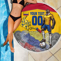 Personalized Colombia Football Beach Blanket Vulture Mascot Sombrero Vueltiao Map
