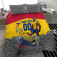 Personalized Colombia Football Bedding Set Vulture Mascot Sombrero Vueltiao Map