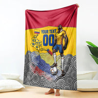 Personalized Colombia Football Blanket Vulture Mascot Sombrero Vueltiao Map