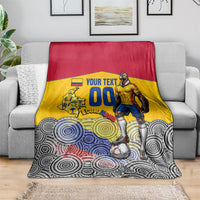Personalized Colombia Football Blanket Vulture Mascot Sombrero Vueltiao Map