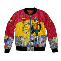 Personalized Colombia Football Bomber Jacket Vulture Mascot Sombrero Vueltiao Map