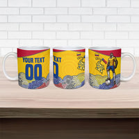 Personalized Colombia Football Ceramic Mug Vulture Mascot Sombrero Vueltiao Map