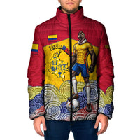 Personalized Colombia Football Padded Jacket Vulture Mascot Sombrero Vueltiao Map