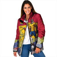 Personalized Colombia Football Padded Jacket Vulture Mascot Sombrero Vueltiao Map
