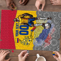 Personalized Colombia Football Puzzle Vulture Mascot Sombrero Vueltiao Map