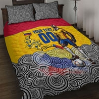Personalized Colombia Football Quilt Bed Set Vulture Mascot Sombrero Vueltiao Map